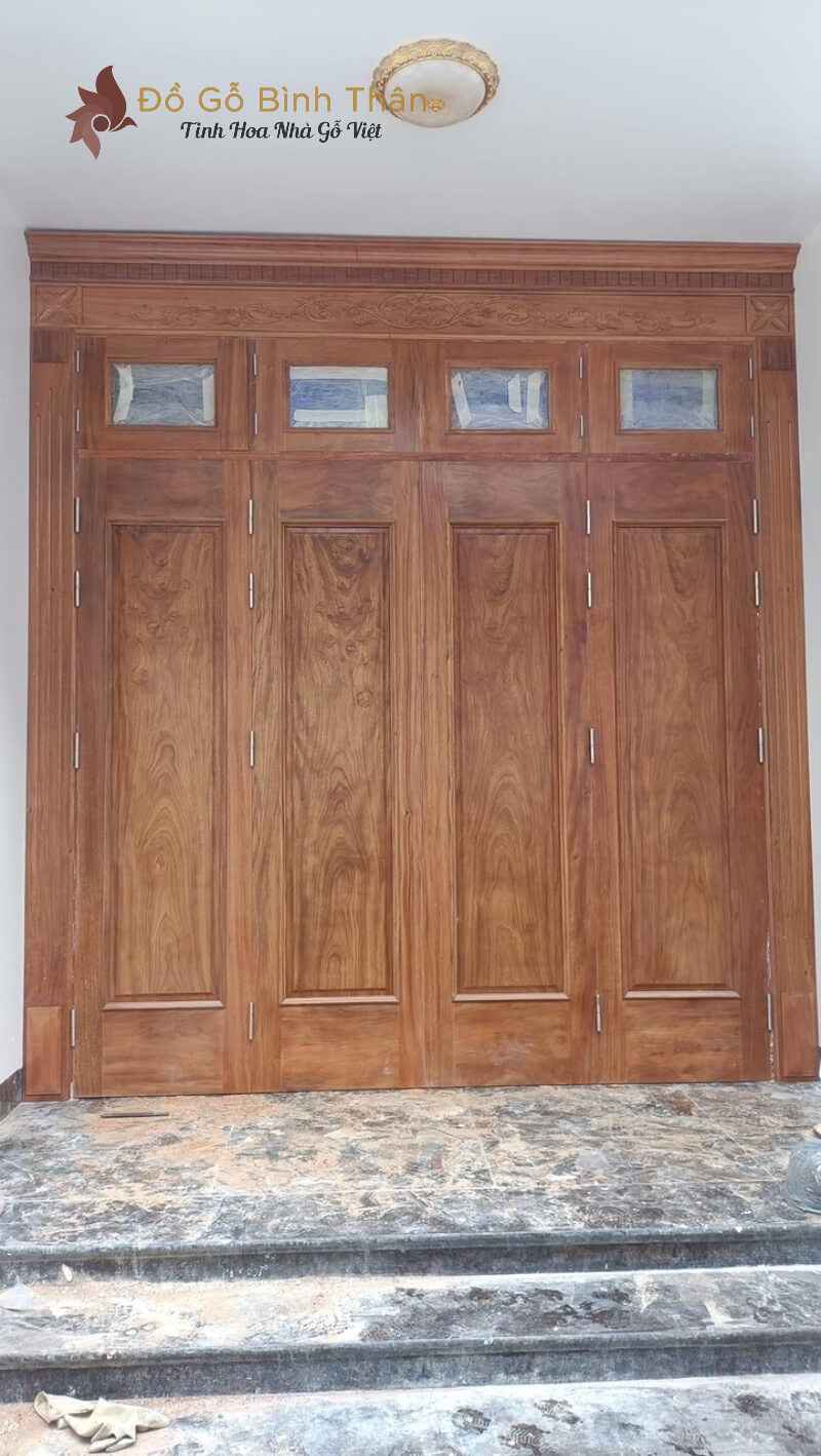 Cửa Gỗ Tự Nhiên 4 Cánh CG4C-13