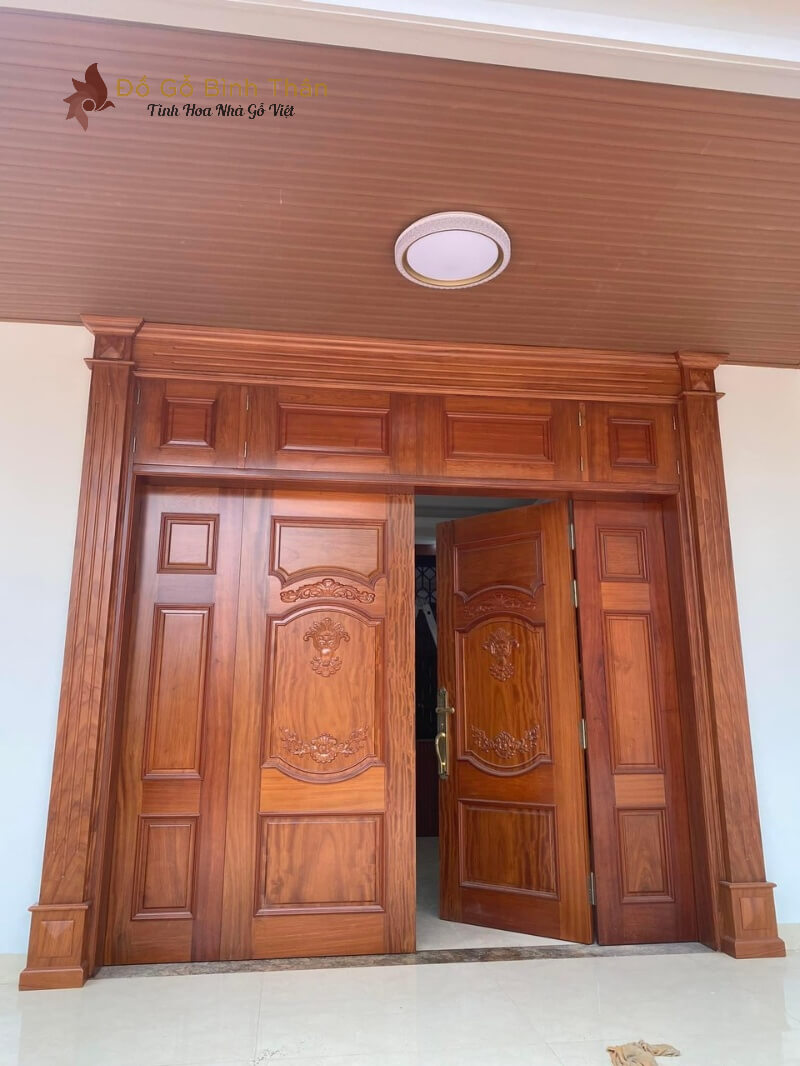 Cửa Gỗ Tự Nhiên 4 Cánh CG4C-14