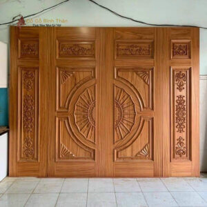 Cửa Gỗ Tự Nhiên 4 Cánh CG4C-19
