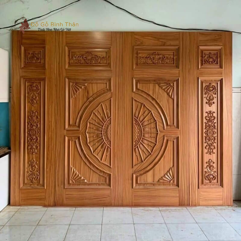 Cửa Gỗ Tự Nhiên 4 Cánh CG4C-19